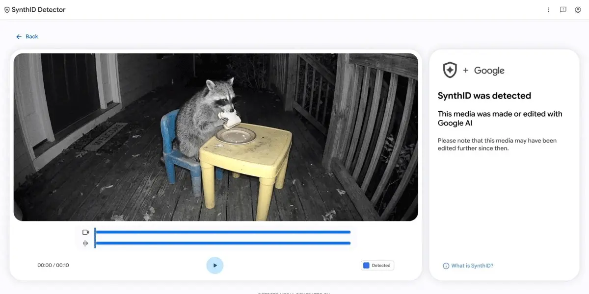 SynthID Detector analizando una imagen hecha con IA