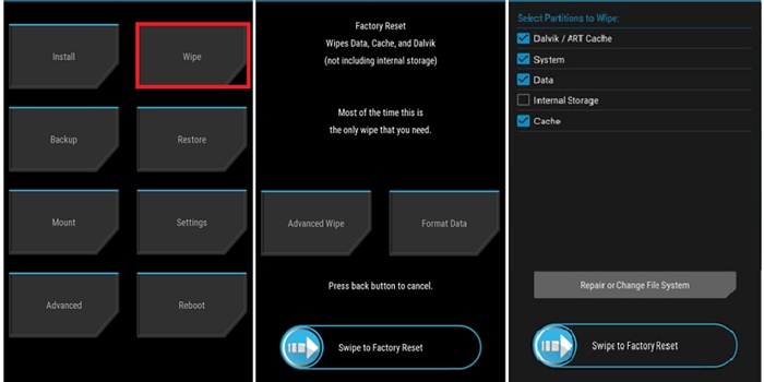 TWRP wipe