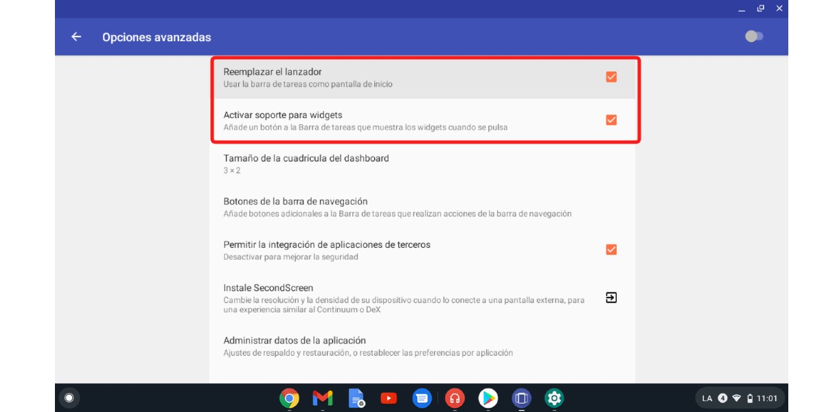 Instala Taksbar en tu Chromebook