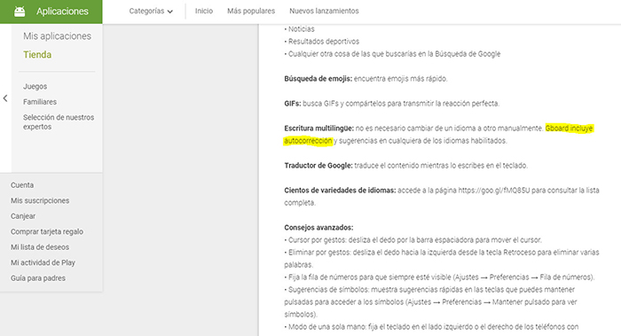 Teclado Gboard de Google