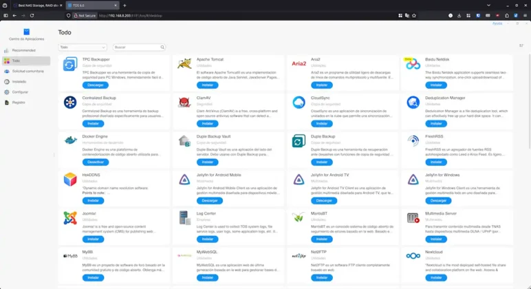 TerraMaster F2-425 Tienda de apps