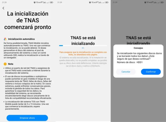 TerraMaster F2-425 inicializacion en app para android