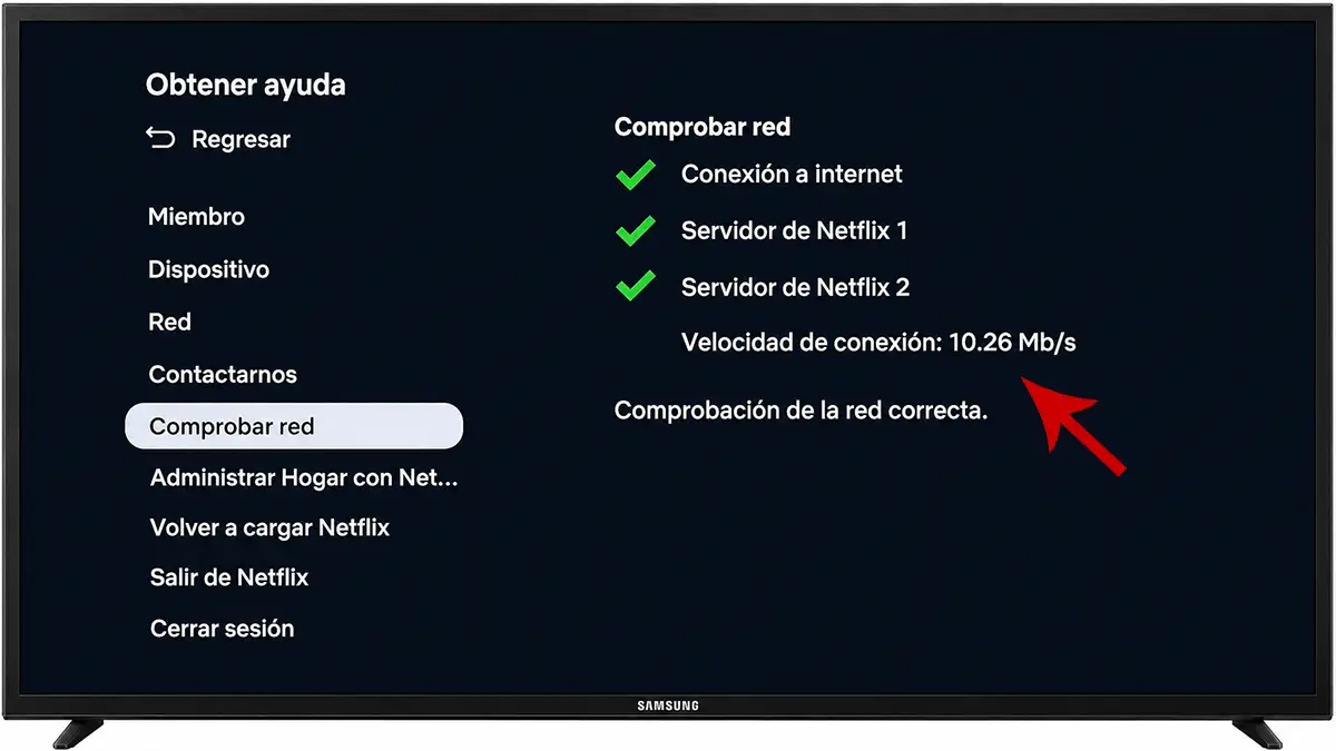 Test de velocidad de Internet en Netflix