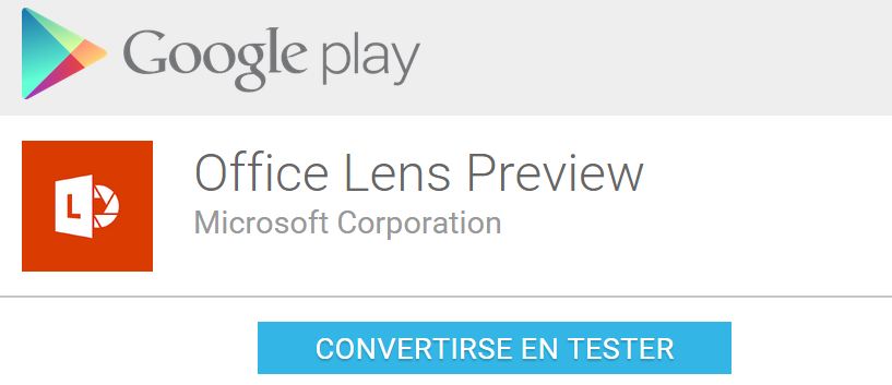 Tester de Office Lens para Android