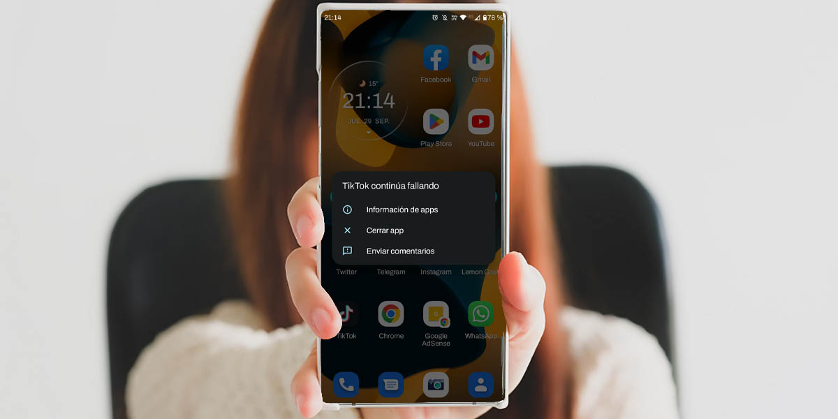TikTok continua fallando solucion Android