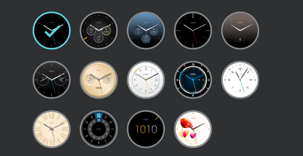 Todos los watchfaces oficiales para Moto 360 2015