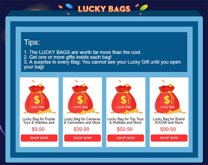 TomTop Black Friday Lucky Bags