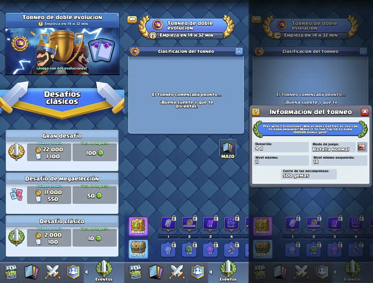 Torneo de doble evolucion enero 2025 Clash Royale