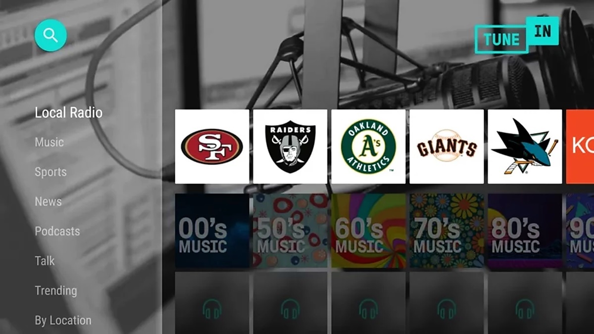 TuneIn Radio aplicacion para google tv