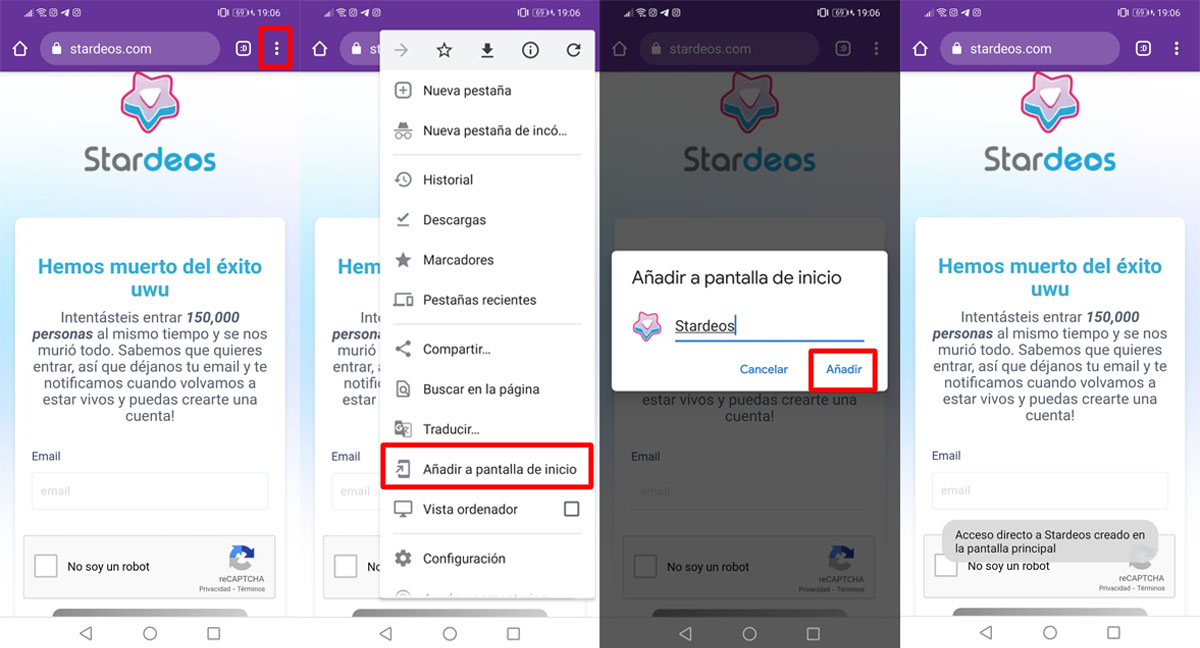 Tutorial para hacer un acceso directo a la plataforma de vídeo Stardeos en la pantall principal de tu móvil Android