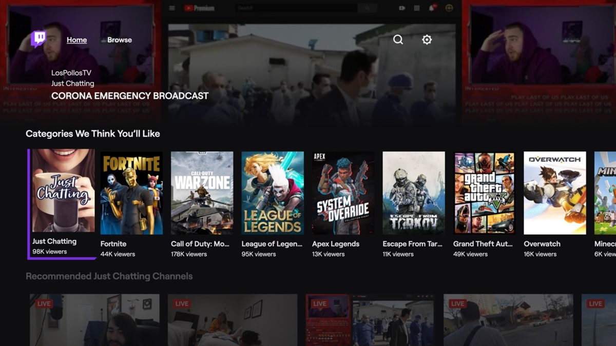 Twitch en smart tv con google tv