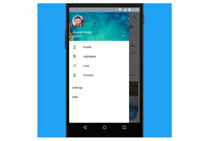 Twitter con Material Design
