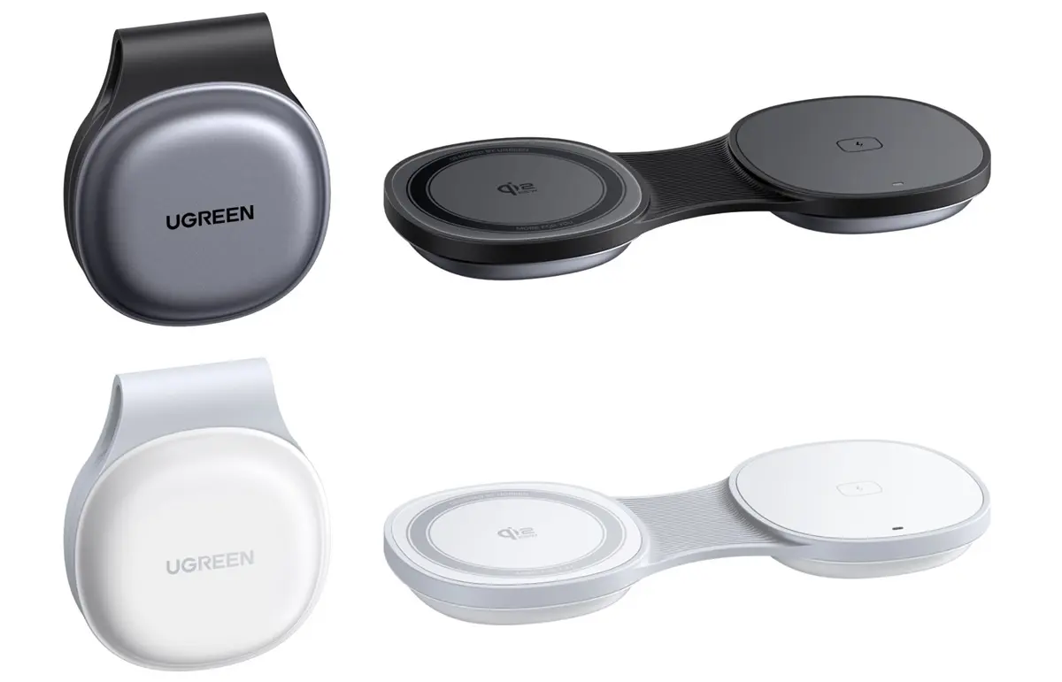 UGREEN MagFlow 2-in-1 Foldable Wireless Charger cargador magnetico plegable de bolsillo con doble superficie inalambrica Qi2 de 25W