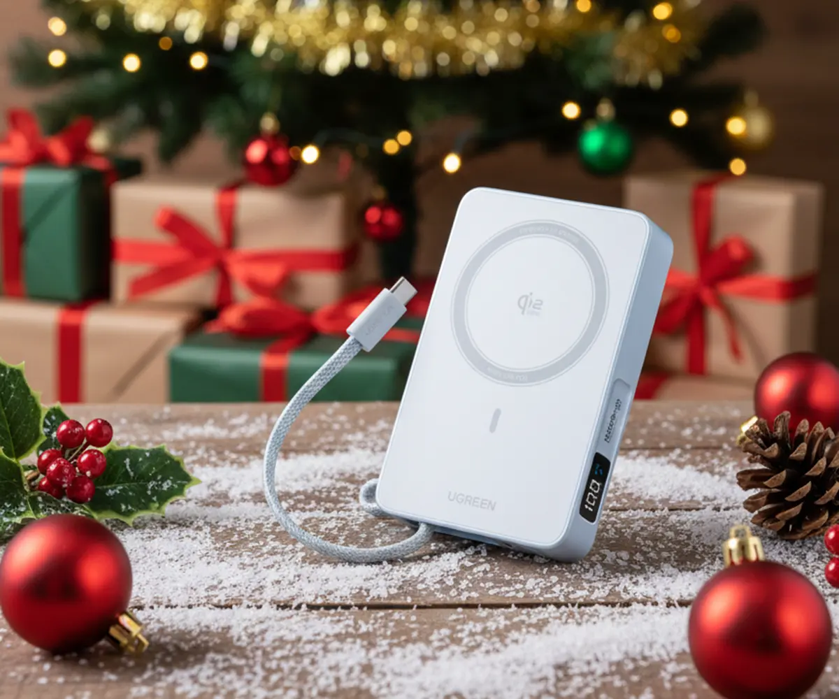 UGREEN MagFlow Power Bank Magnetica de 10000mAh 25W de Navidad