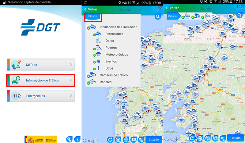 Ubicación de los radares de la DGT en Android