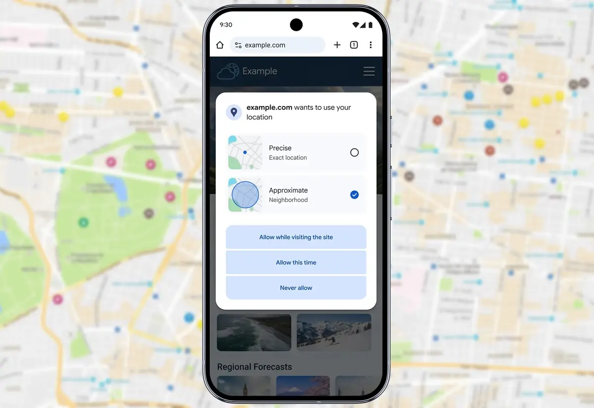 Ubicacion aproximada en Chrome para Android