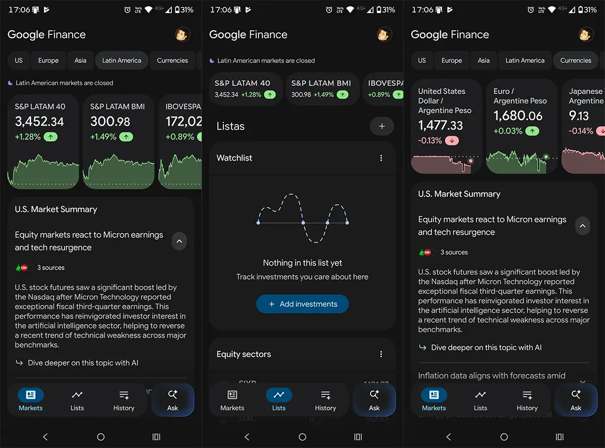 Una app para seguir el mercado desde el teléfono