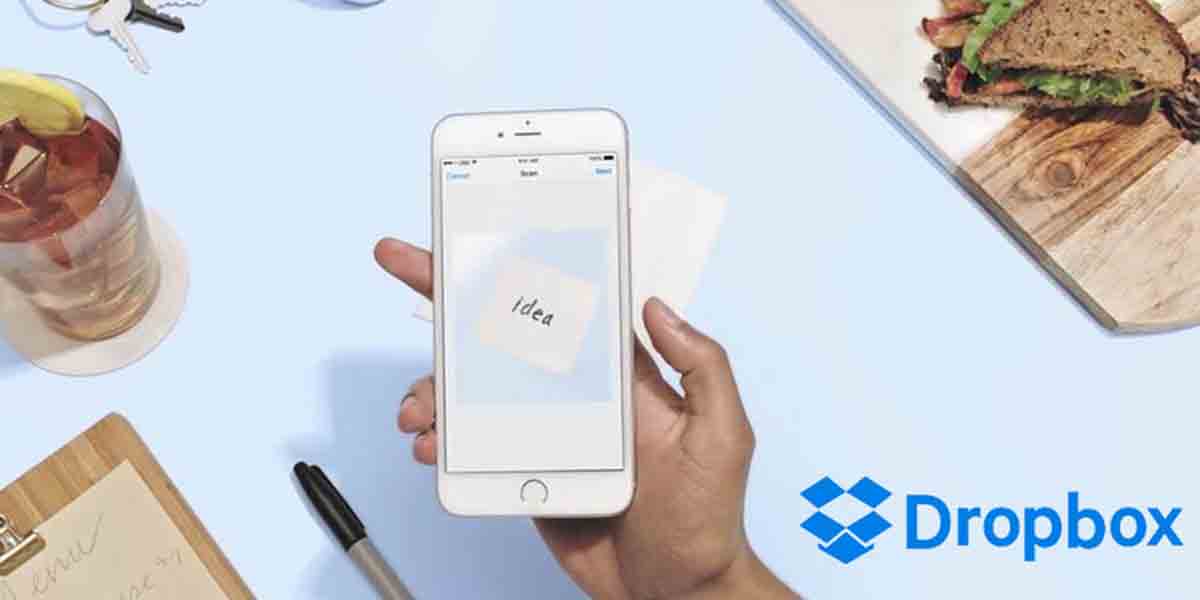 Una nube con escáner móvil, Dropbox