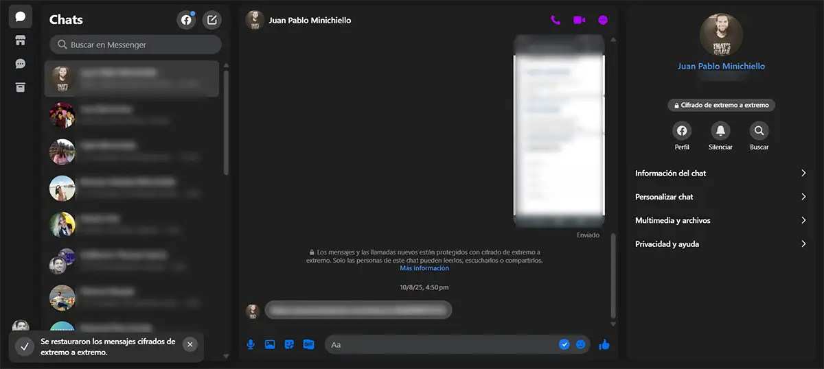 Usar Messenger en el navegador