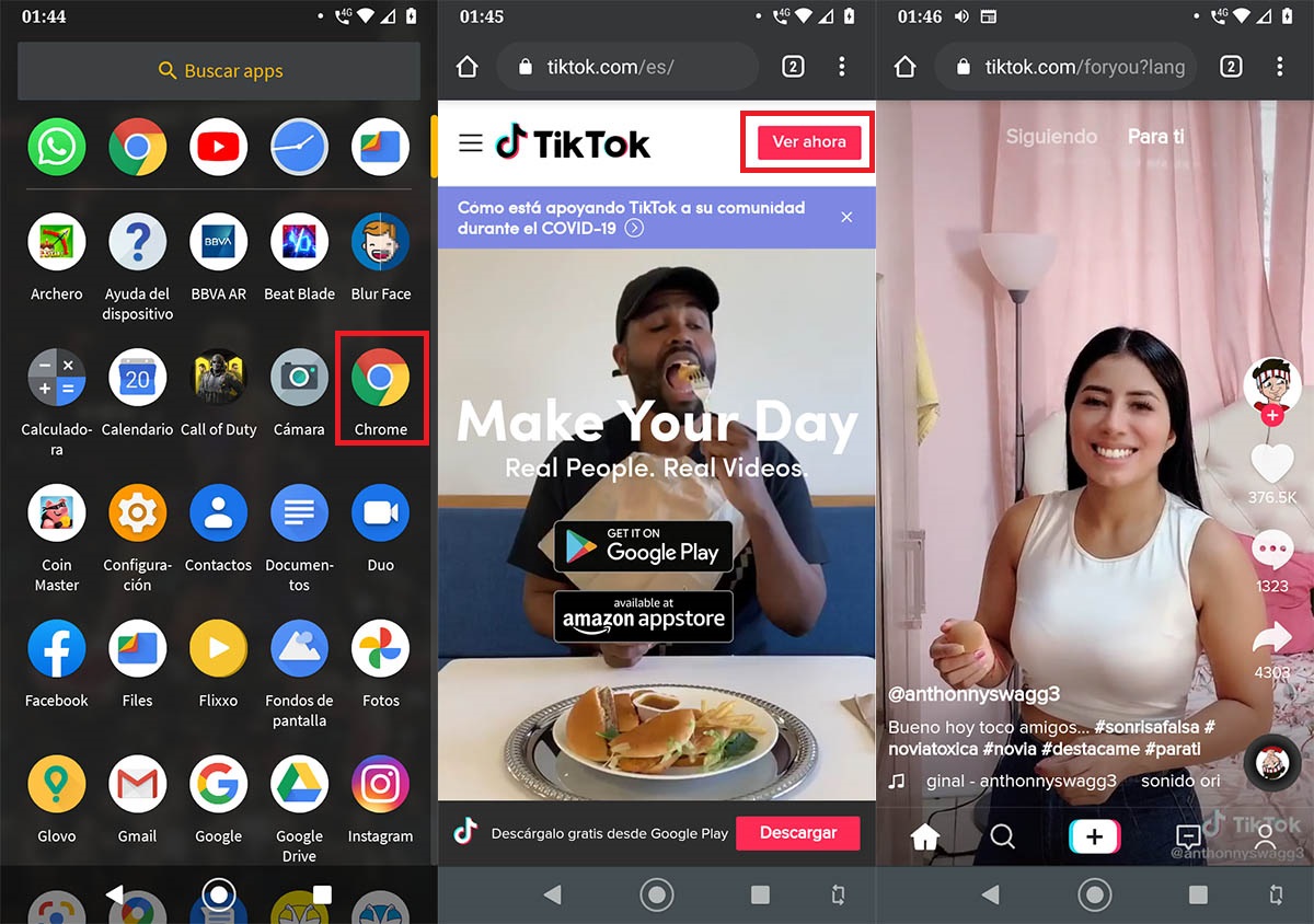 Usar TikTok sin la app