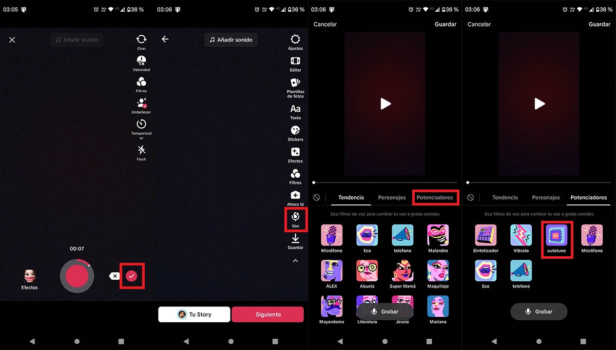 Usar el filtro Autotune en TikTok