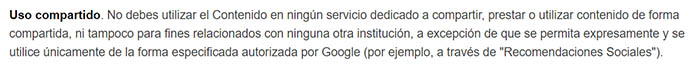 Uso compartido de la Google Play