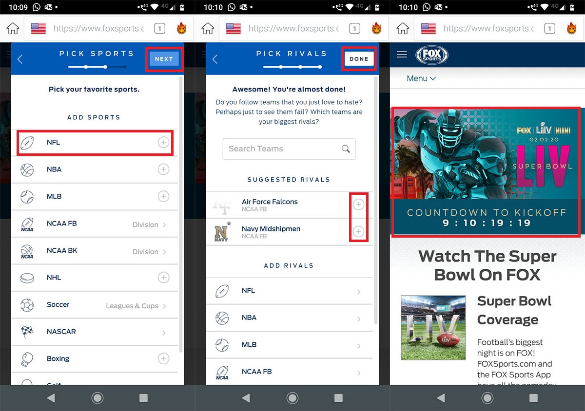 Ver Super Bowl 2020 online android