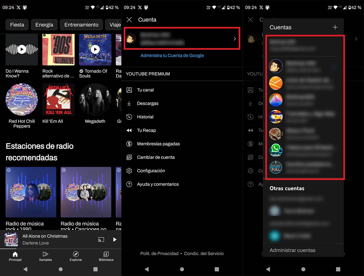 Ver dispositivos conectados YouTube Music