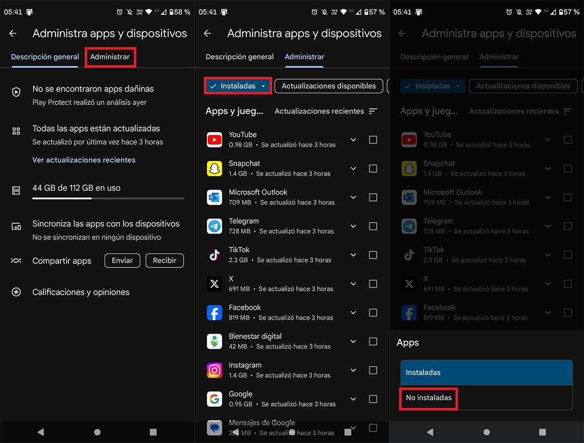 Ver historial de apps y juegos descargados en Play Store