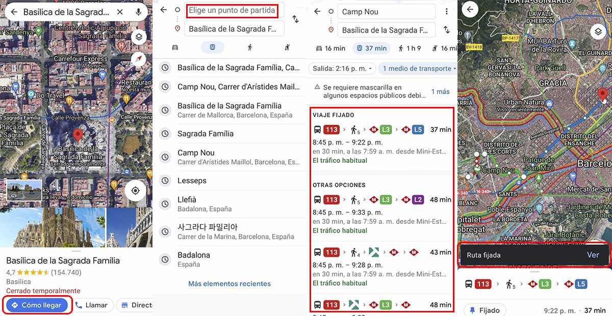 Ver los horarios de las estaciones del Metro de Barcelona que están cerca de tu ubicación