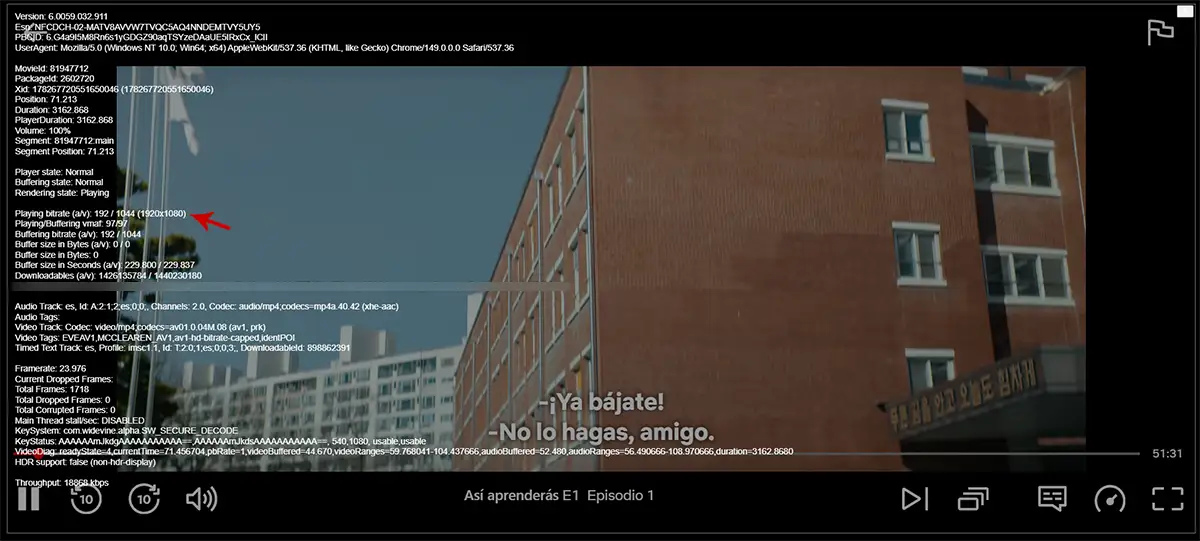 Ver resolución de Netflix en PC