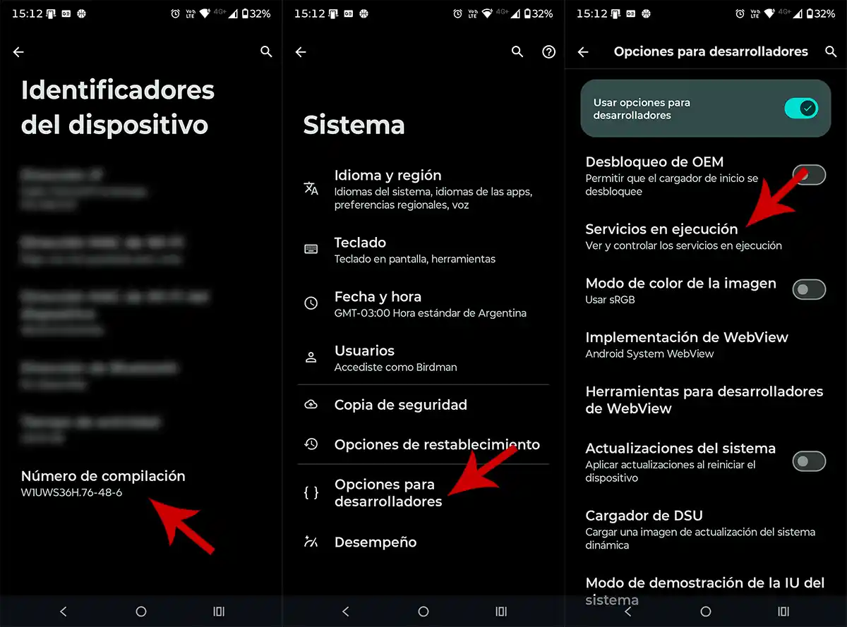Ver servicios en ejecución Android