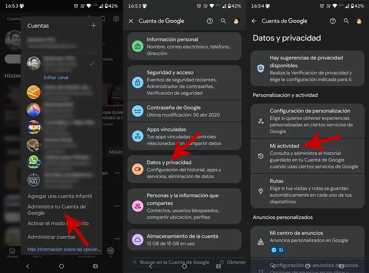 Ver tu actividad de Google
