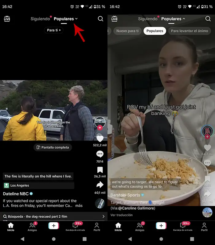 Ver videos más populares en TikTok