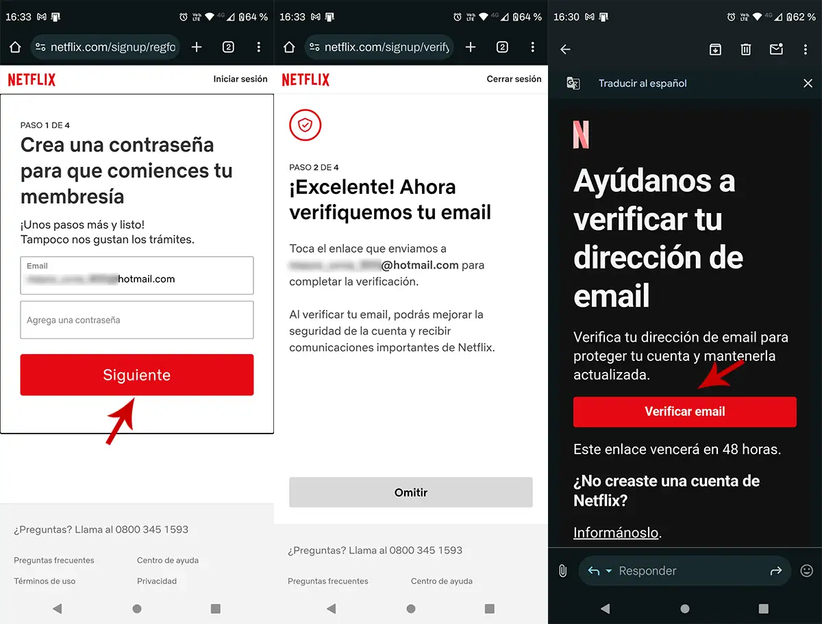 Verificar correo electronico en Netflix