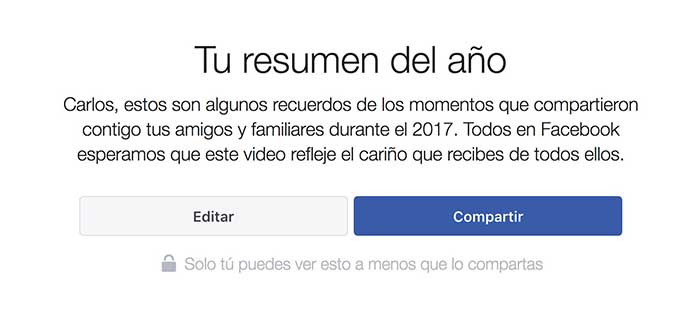 Video resumen ano Facebook 2017