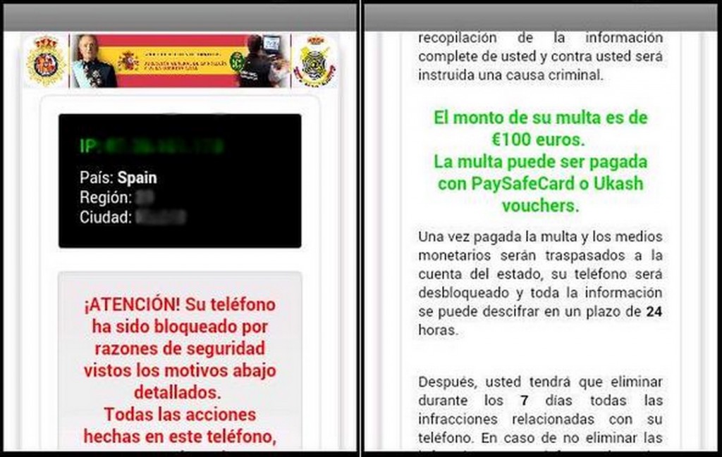 Virus de la policía en Android