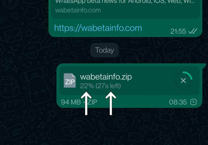 WhatsApp mostrara cuanto tiempo falta para que se suba un archivo