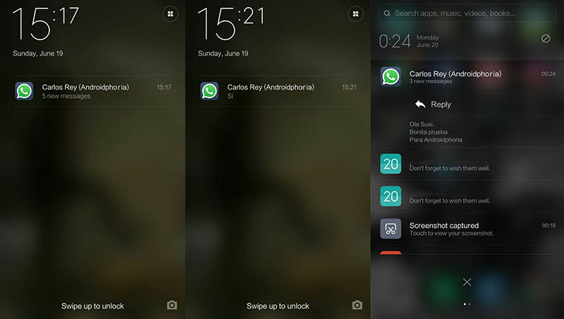 WhatsApp pantalla bloqueo Xiaomi MIUI