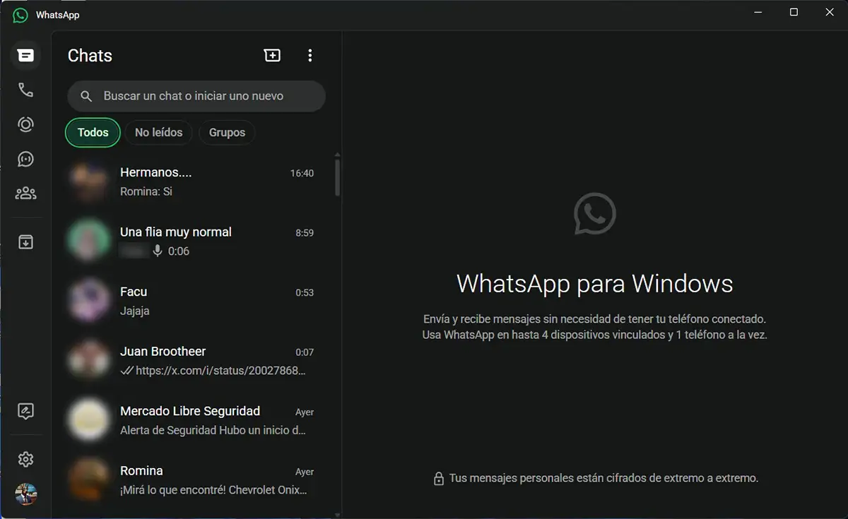 WhatsApp para Windows ahora está más organizado