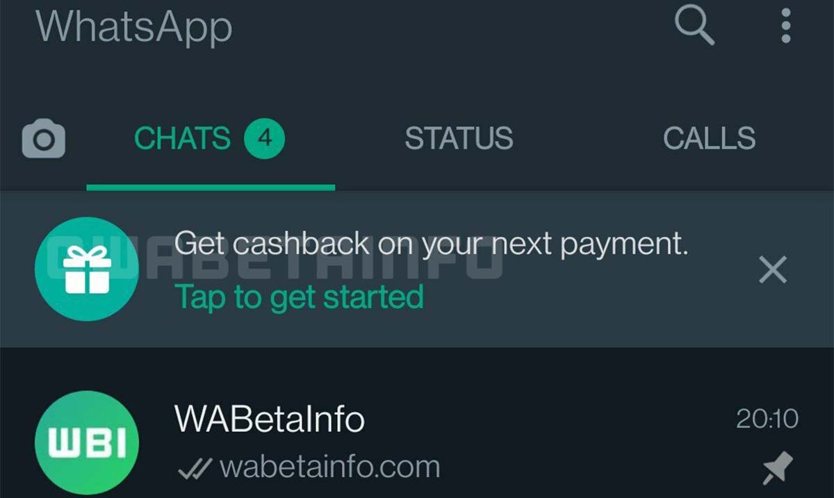 WhatsApp pedir cashback