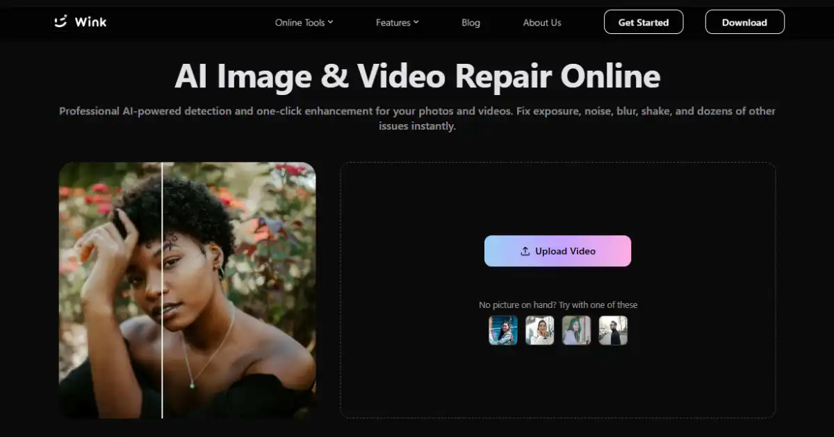 Wink AI reparacion de video