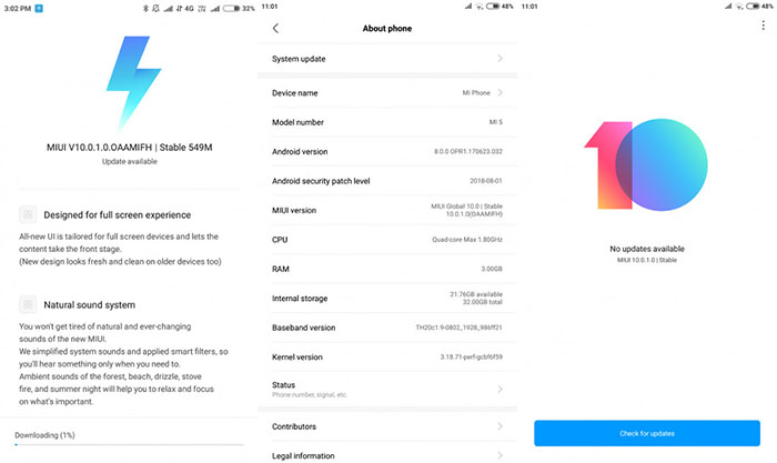 Xiaomi Mi 5 actualizacion MIUI 10