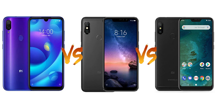 Xiaomi Mi Play vs Redmi Note 6 Pro vs Mi A2 Lite