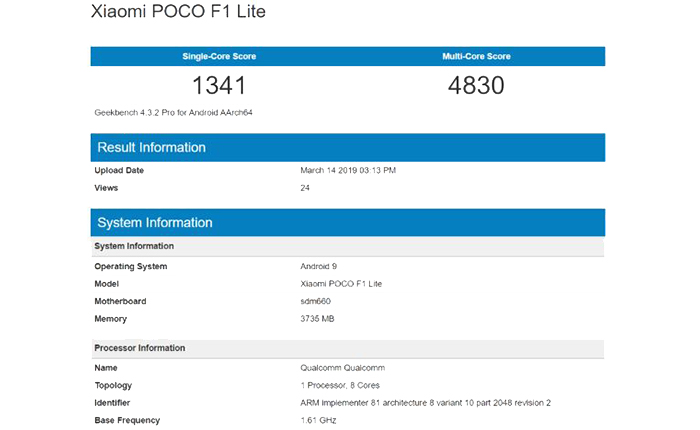 Xiaomi Poco F1 Lite