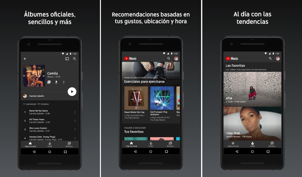 YouTube Music reproductor de google