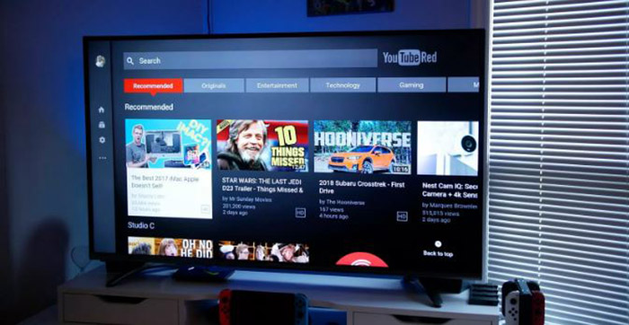 YouTube TV listas reproduccion