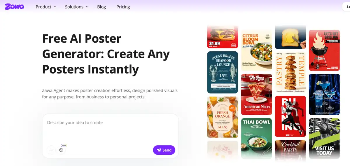 Zawa AI generador de carteles