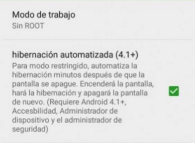activar hibernacion automatizada greenify