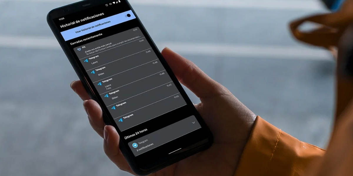 activar historial notificaciones android 12